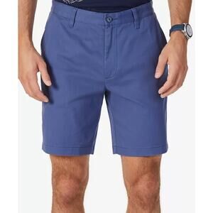NWT Nautica Shorts Classic Fit Deck Flat Stretch Blue Indigo 8.5 Inseam 36 Waist